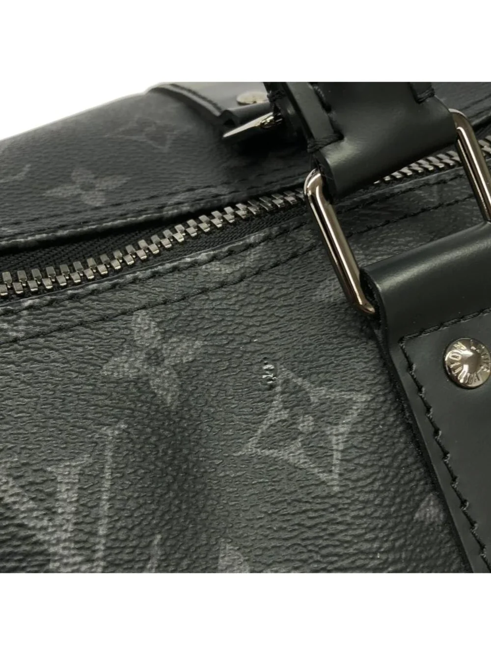Louis Vuitton Monogram Eclipse Keepall Bandouliere 55 Boston Bag